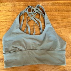 Lululemon Size 6 Longline Energy Bra in Olive Green